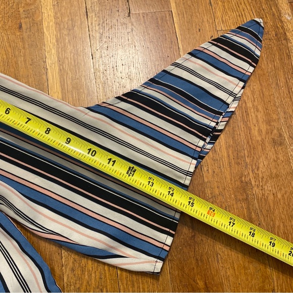 W5 ANTHROPOLOGIE Women's Small Blue White Pink Hanging Split Sleeve Top Blouse - Picture 14 of 14